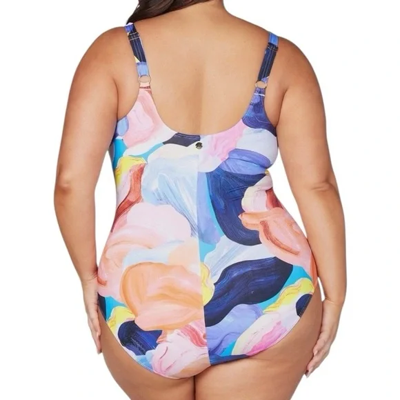 ARTESANDS plus size 16 one piece swimsuit fits D-G cup NWT - Picture 10 of 15